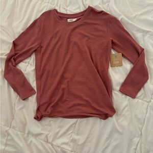 Girls Salmon Colored Long Sleeve Shirt
